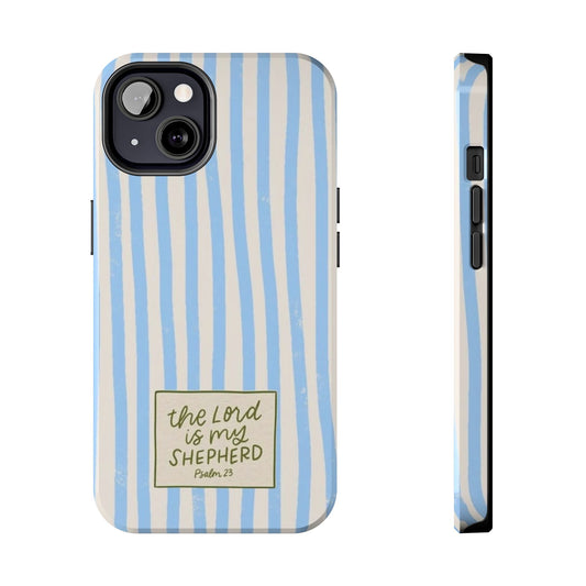 Christian Phone Case - "The Lord Is My Shepherd" Blue Stripe Tough Case