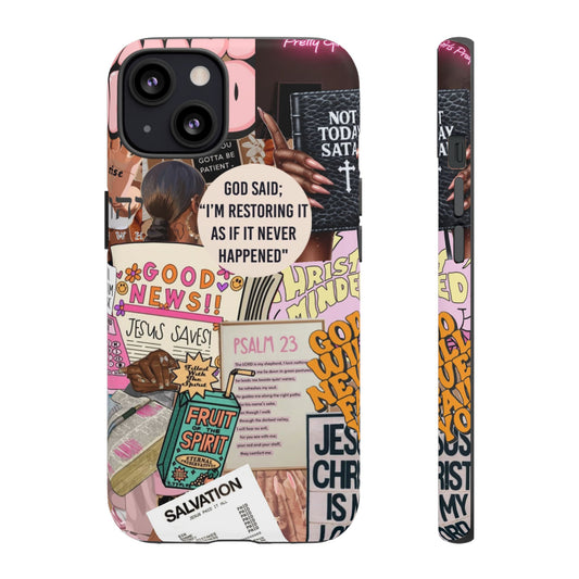 Christian Collage Phone Case – Faith-Based Scripture & Inspirational Design