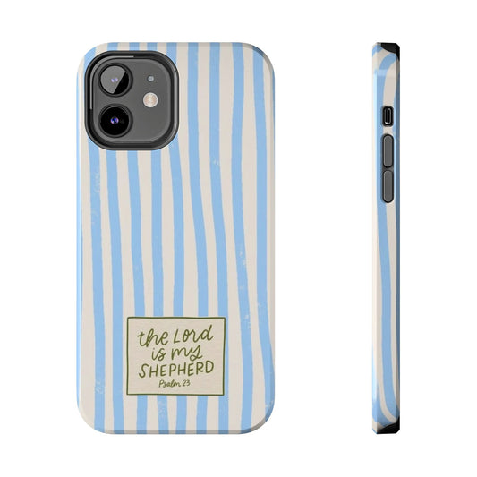 Christian Phone Case - "The Lord Is My Shepherd" Blue Stripe Tough Case